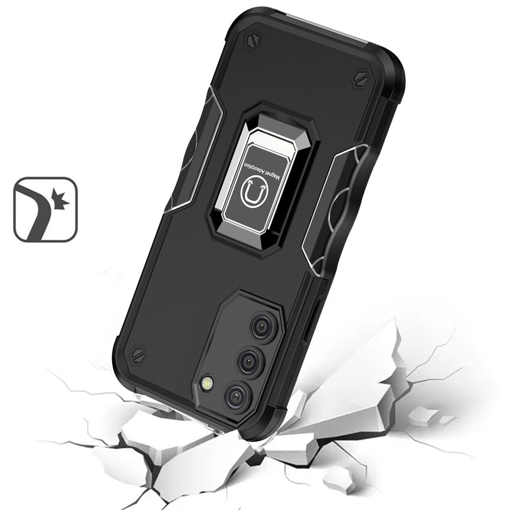 For Apple iPhone 11 (6.1") Hybrid Cases with Magnetic Ring Holder Stand Kickstand Heavy Duty Rugged Silicone Shockproof  Phone Case Cover