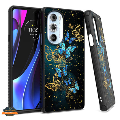 For Motorola Moto G 5G 2022 Marble Fashion Stone Stylish Flake Glitter Bling Hybrid Ultra Slim Glossy TPU Rubber Hard PC Butterfly Phone Case Cover