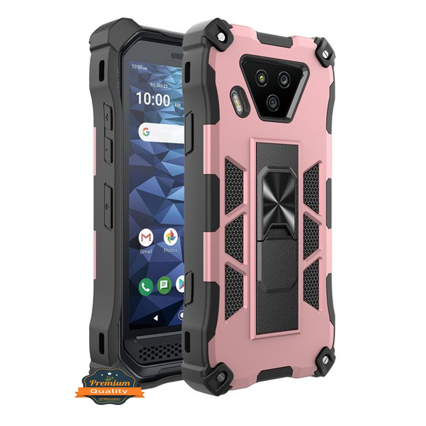 For Kyocera DuraForce Ultra 5G UW E7110 with Hidden Kickstand Magnet Grip Military Grade Shockproof Stand Hybrid Armor  Phone Case Cover