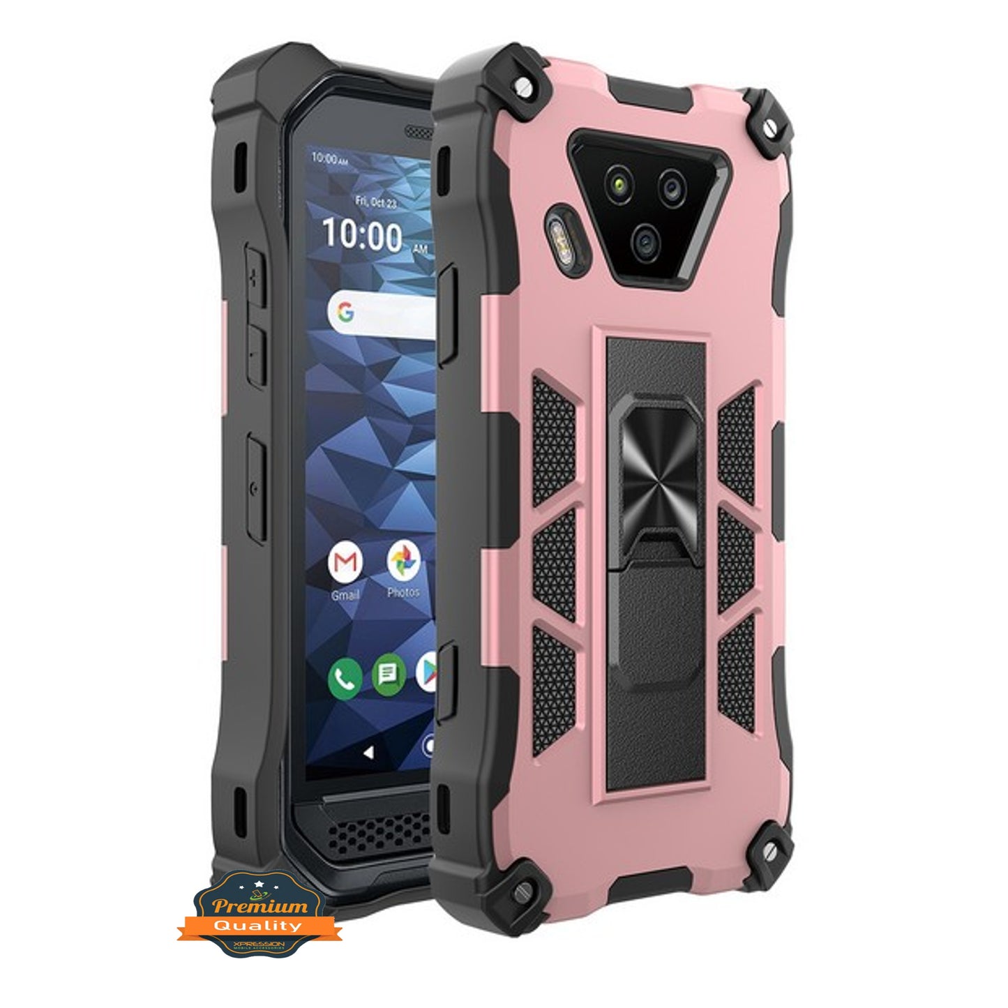 For AT&T Maestro Max Built in Magnetic Kickstand, Military Hybrid Bumper Heavy Duty Dual Layers Rugged Protective  Phone Case Cover