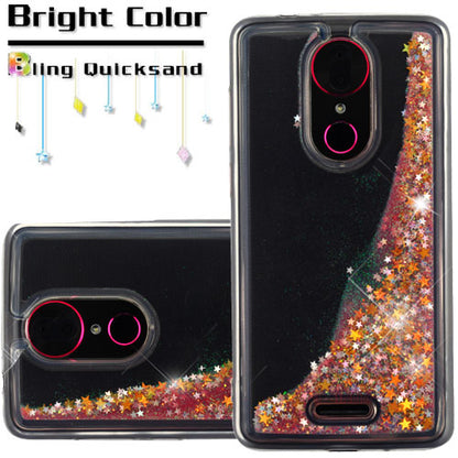 For Coolpad Revvl Plus (C3701A) Quicksand Liquid Glitter Bling Hybrid Flowing Sparkle Fashion Protector Skin Pink Phone Case Cover