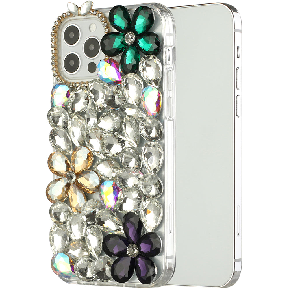 For Samsung Galaxy S22+ Plus Bling Crystal 3D Full Diamond Luxury Sparkle Rhinestone Hybrid Bumper Protective  Phone Case Cover