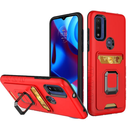 For Motorola Moto G Power 2022 Wallet Case Designed with Credit Card Holder & Stand Kickstand Ring Heavy Duty Hybrid Armor  Phone Case Cover