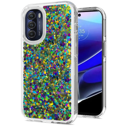 For Motorola Moto G Stylus 5G 2022 Colorful Glitter Bling Sparkle Epoxy Glittering Shining Hybrid Hard Shockproof  Phone Case Cover