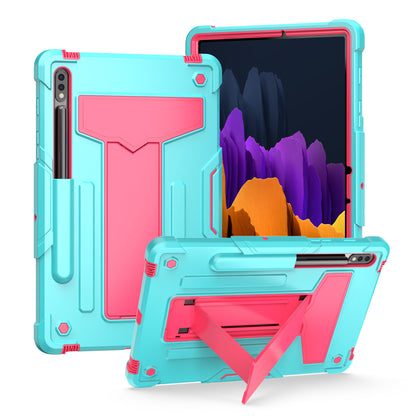 Case for Samsung Galaxy Tab S6 Lite 10.4" Tough Hybrid Kickstand Vertical 3in1 Shockproof Anti-Scratch PC + Silicone Aromr Tablet Teal Pink Tablet Cover