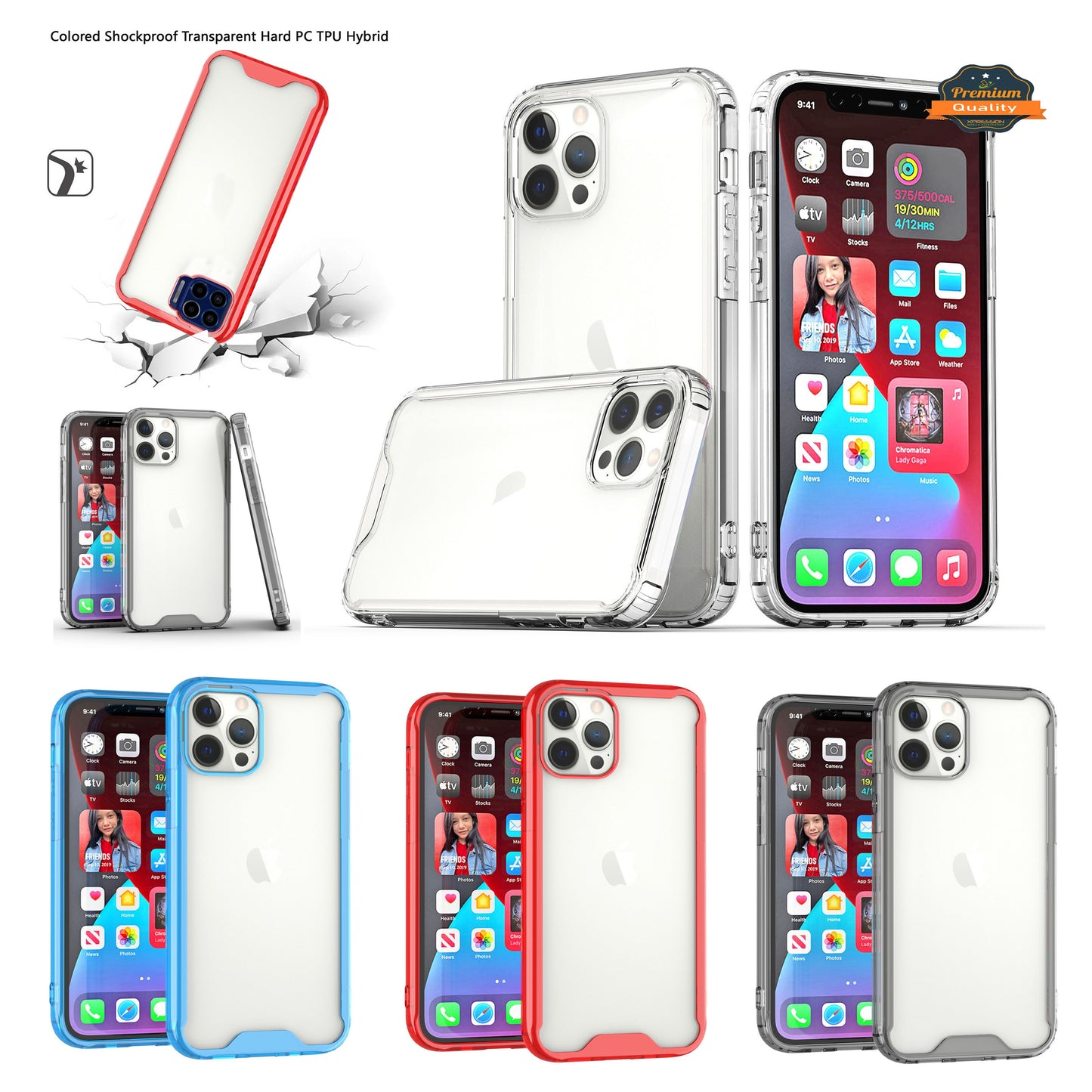 For Samsung Galaxy A33 5G Colored Shockproof Transparent Hard PC + Rubber TPU Hybrid Bumper Shell Thin Slim Protective  Phone Case Cover