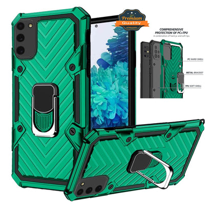 For Apple iPhone 13 Pro (6.1") with Magnetic Ring Holder 360° Rotating Kickstand PC & TPU Dual Layer Hybrid Full-Body Drop Proof Rugged  Phone Case Cover