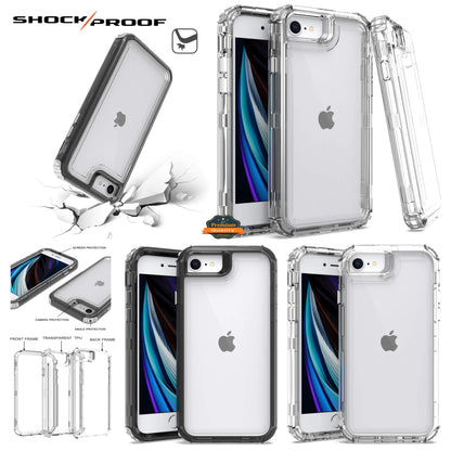 For Apple iPhone 13 /Pro Max Mini Heavy Duty Transparent Clear 3 in 1 Hybrid Shockproof Full Edge Hard PC Bumper Front & Back Soft TPU Rubber Protective  Phone Case Cover