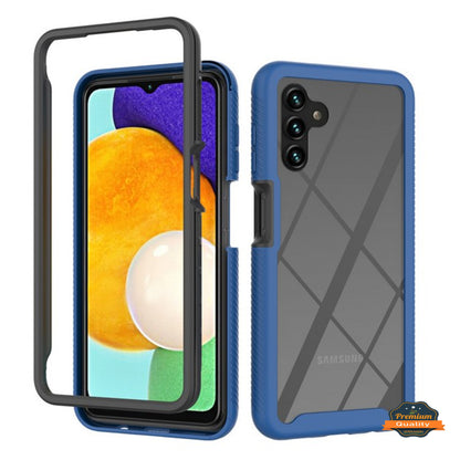 For Samsung Galaxy A13 5G Full Body Armor Slim Hybrid Double Layer Hard PC + TPU Transparent Back Rugged Frame Shockproof  Phone Case Cover