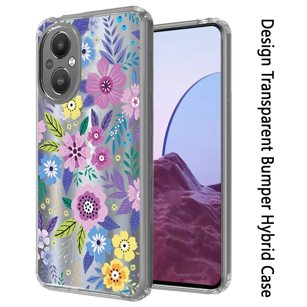 For OnePlus Nord N20 5G Cases Hybrid Design Image Transparent Rubber TPU Protector Thin Shell Back PC Armor Shockproof  Phone Case Cover