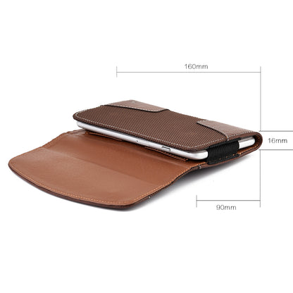 For Samsung Galaxy A23 5G Horizontal Universal Pouch Case PU Leather Cell Phone Holster with Belt Clip and Card Slot Pocket Cover (Size 6.3") [Brown]