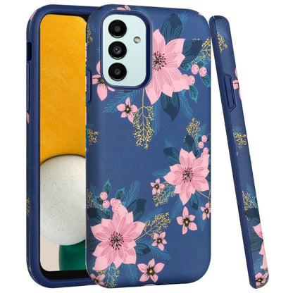 For Samsung Galaxy A13 5G Bliss Floral Stylish Design Hybrid Rubber TPU Hard PC Shockproof Armor Rugged Slim  Phone Case Cover