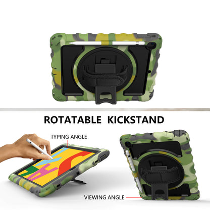 Case for Apple iPad Air 4 / iPad Air 5 / iPad Pro (11 inch) Hybrid 3in1 Armor Rugged with Built-in Kickstand 360° Rotatable Stand & Shoulder Hand Strap Corner Shockproof Camouflage Tablet Cover