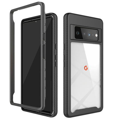 For Google Pixel 6 Clear Dual Layer Tuff Rugged Bumper Frame Heavy Duty Hybrid Shockproof Rubber TPU Full Body Defender  Phone Case Cover