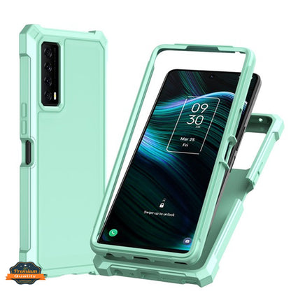 For TCL Stylus 5G Hybrid 2in1 Front Bumper Frame Cover Square Edge Shockproof Soft TPU + Hard PC Anti-Slip Heavy Duty  Phone Case Cover