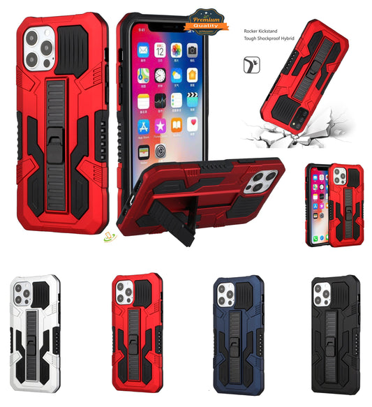 For Apple iPhone 13 Pro Max (6.7") Hybrid Tough Rugged [Shockproof] Dual Layer Protective with Kickstand Military Grade Hard PC + TPU  Phone Case Cover