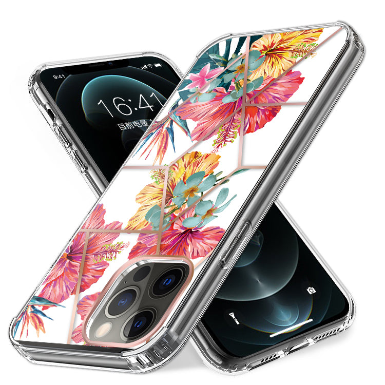 For Apple iPhone 11 (6.1") Fashion Art Floral IMD Design Beautiful Flower Pattern Hybrid Protective Hard TPU  Phone Case Cover