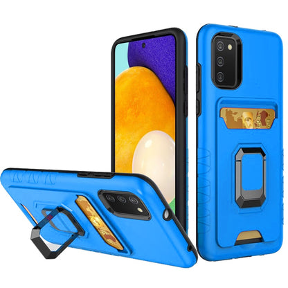 For Samsung Galaxy A03S Wallet Case Designed with Credit Card Slot Holder & Magnetic Stand Kickstand Ring Heavy Duty Hybrid Armor  Phone Case Cover