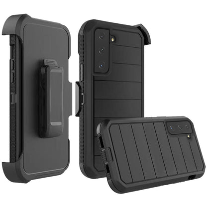 For Samsung Galaxy S22 Combo 3in1 Holster Heavy Duty Rugged with Swivel Belt Clip and Kickstand Black Phone Case Cover