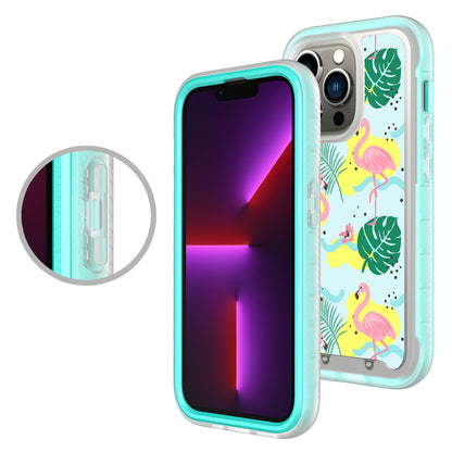 For Apple iPhone 13 Pro Max 6.7" Stylish Design 2in1 Hybrid Armor Hard Rubber TPU Shockproof Front Frame Bumper  Phone Case Cover