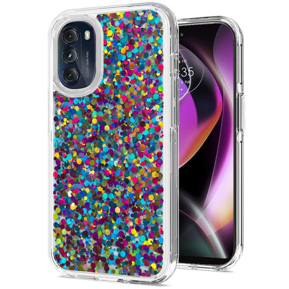 For Motorola Moto G 5G 2022 Colorful Glitter Bling Sparkle Epoxy Glittering Shining Hybrid Hard Silicone Shockproof  Phone Case Cover