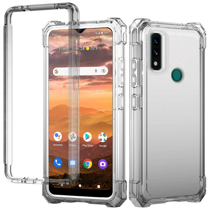 For AT&T Maestro 3 Clear Gradient Hybrid Thick Guard Shockproof Dual Layer Hard PC + TPU Bumper Frame Armor  Phone Case Cover