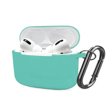 For Apple AirPods Pro 2 (2022) Thick Silicone Skin Rubber Soft TPU with Attached Topper & Keychain Hook Anti-Lost Dust-Proof & Shock Resistant  Phone Case Cover