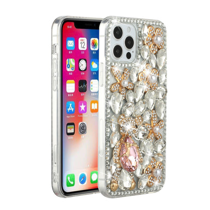 For Apple iPhone SE 3 (2022) SE/8/7 Bling Crystal 3D Full Diamonds Luxury Sparkle Rhinestone Hybrid Protective  Phone Case Cover