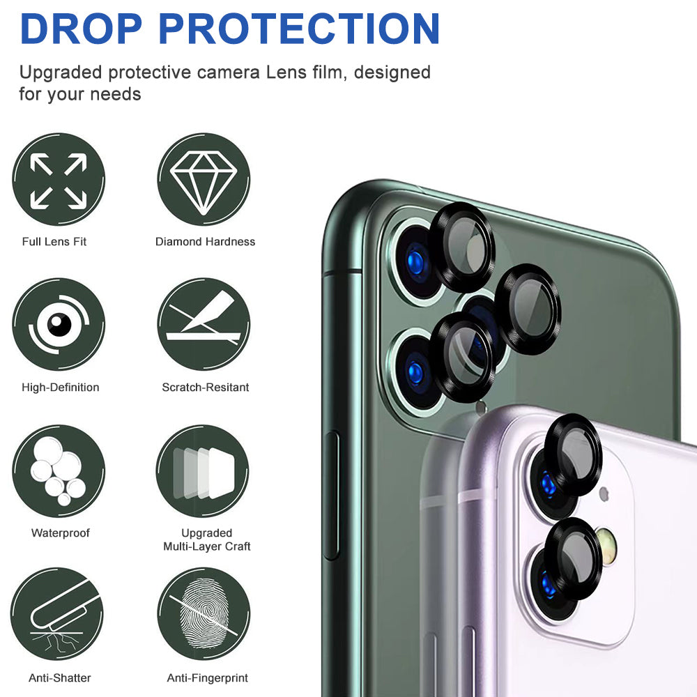 For Apple iPhone 13 /12/ 11/Pro Max Mini Camera Lens Protector Tempered Glass Rear Back Circle Camera Protective Lens Shield Anti-Glare, Case Friendly  Screen Protector