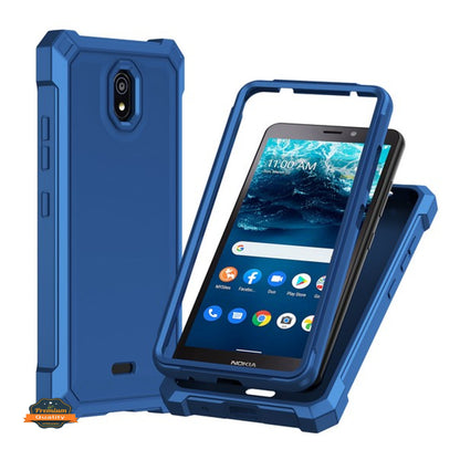 For Nokia C100 Hybrid 2in1 Front Bumper Frame Cover Square Edge Shockproof Soft TPU + Hard PC Anti-Slip Heavy Duty  Phone Case Cover