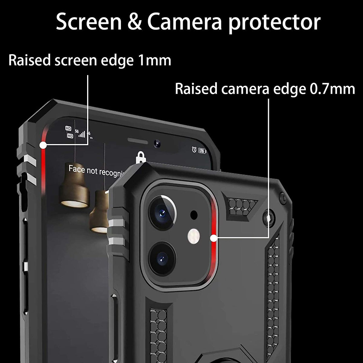 For Google Pixel 7 Shockproof Hybrid Dual Layer PC + TPU with Ring Stand Metal Kickstand Heavy Duty Armor Shell  Phone Case Cover