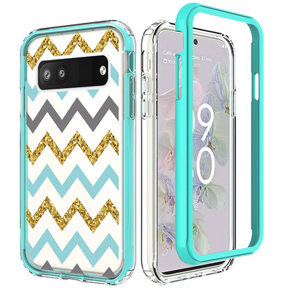 For Google Pixel 6A Beautiful Design 3 in 1 Hybrid Triple Layer Armor Hard Plastic Rubber TPU Shockproof Protective Frame  Phone Case Cover