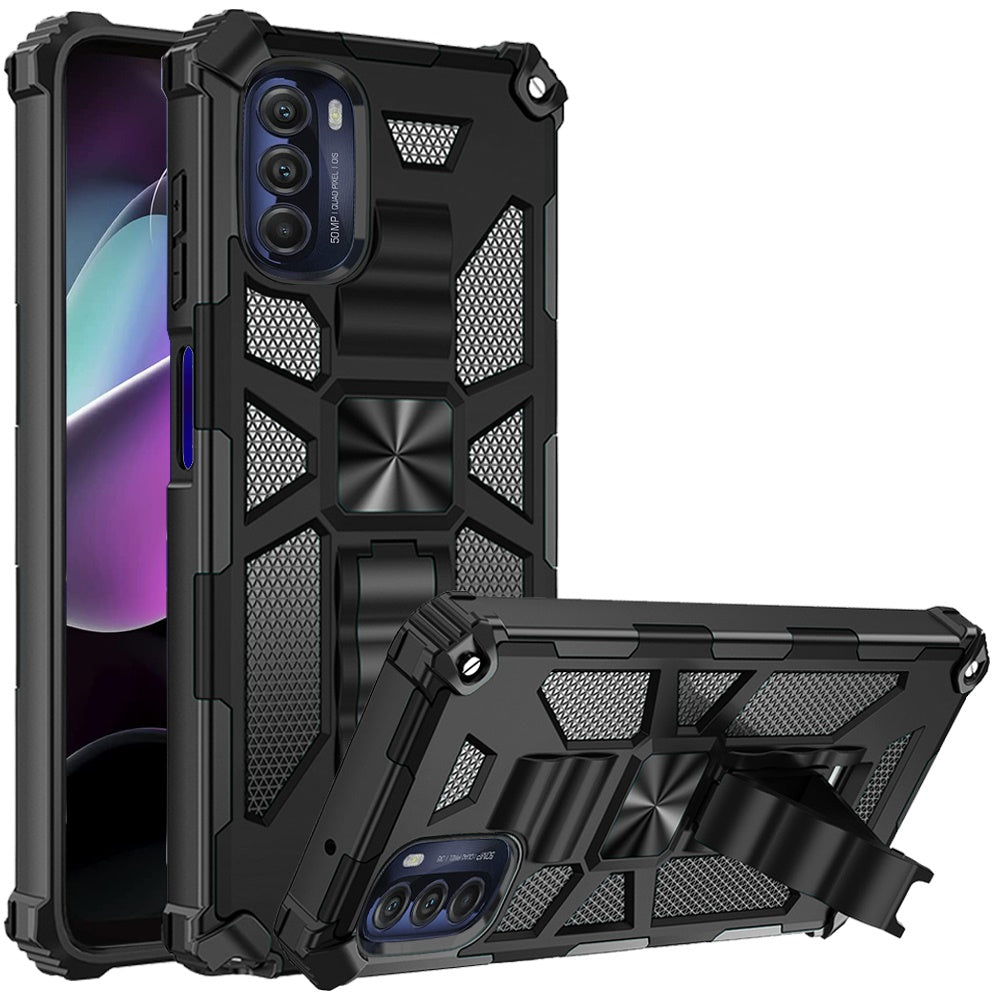 For Motorola Moto G 5G 2022 Heavy Duty Stand Hybrid Shockproof [Military Grade] Rugged Protective Built-in Kickstand  Phone Case Cover