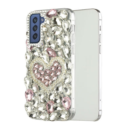 For Samsung Galaxy S22+ Plus Bling Crystal 3D Full Diamond Luxury Sparkle Rhinestone Hybrid Bumper Protective  Phone Case Cover