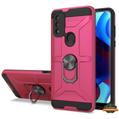 For T-Mobile Revvl 6 Pro 5G /Revvl 6 5G Hybrid Ring Stand [360° Rotatable Ring Holder Magnetic Kickstand] Rubber TPU  Phone Case Cover