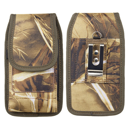 For Samsung Galaxy A23 5G Universal Pouch Case Vertical Phone Holster Camo Print with Card Slots, Pen Holder, Belt Clip Loop & Hook Cover [Camouflage]