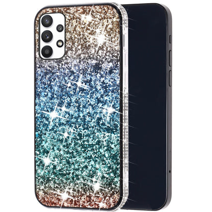 For Samsung Galaxy A33 5G Rhinestone Sparkling Rainbow Gradual Glitter Full Diamond Bling Protective Hybrid Rugged Slim Bumper  Phone Case Cover