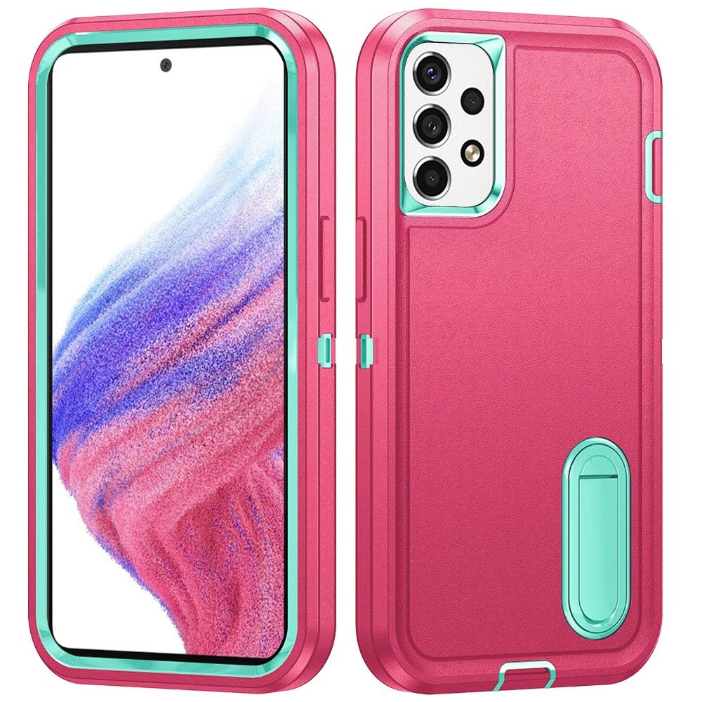 For Samsung Galaxy A53 5G Hybrid 3 Layers 3in1 Hard PC Shockproof with Kickstand Heavy Duty TPU Rubber Anti-Drop  Phone Case Cover