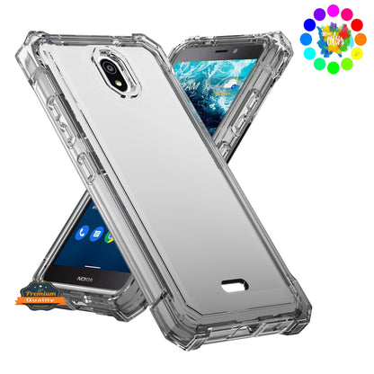 For AT&T Maestro 3 Clear Gradient Hybrid Thick Guard Shockproof Dual Layer Hard PC + TPU Bumper Frame Armor  Phone Case Cover