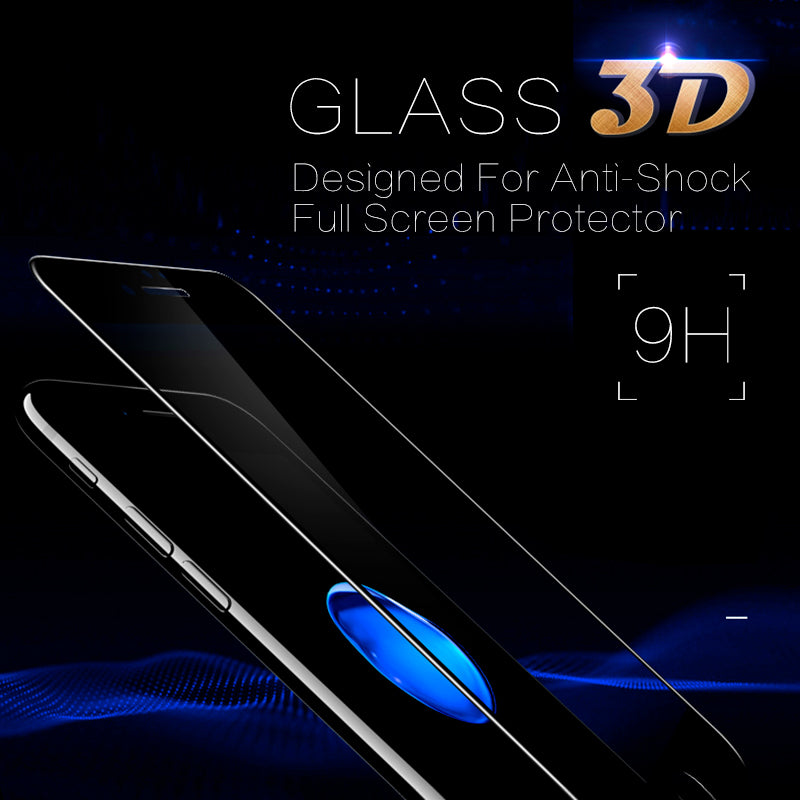 For Apple iPhone SE 3 (2022) Tempered Glass Screen Protector 3D Full Coverage Tempered Glass Film Edge to Edge Protection Full Cover Clear Black Screen Protector