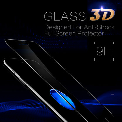 For Apple iPhone SE 3 (2022) Tempered Glass Screen Protector 3D Full Coverage Tempered Glass Film Edge to Edge Protection Full Cover Clear Black Screen Protector