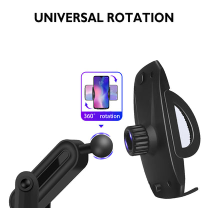 Universal Secure Cup Holder Car Mount with Adjustable Arm, Rotatable Cradle & Quick Release Fits Vehicle, Boats, Car, SUV,Truck Universal Stand [Black]