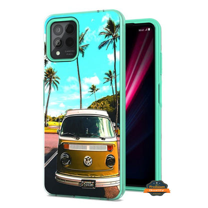 For T-Mobile Revvl 6 Pro 5G /Revvl 6 5G Fashion Pattern Design Shockproof TPU Frame and Hard PC Back Slim  Phone Case Cover