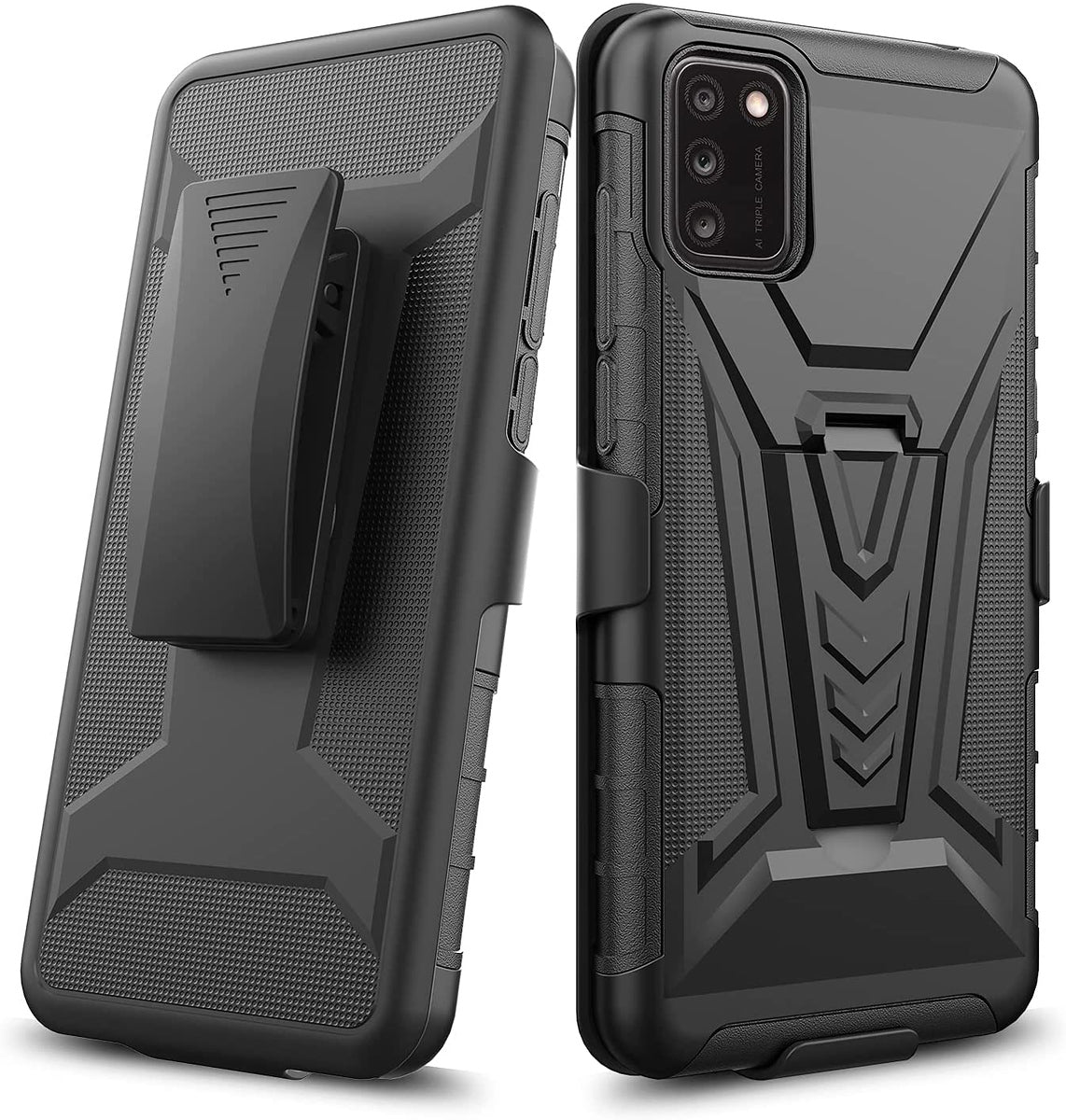 For TCL A3X / A600DL Hybrid Armor Kickstand with Swivel Belt Clip Holster Heavy Duty 3 in 1 Defender Shockproof Rugged  Phone Case Cover