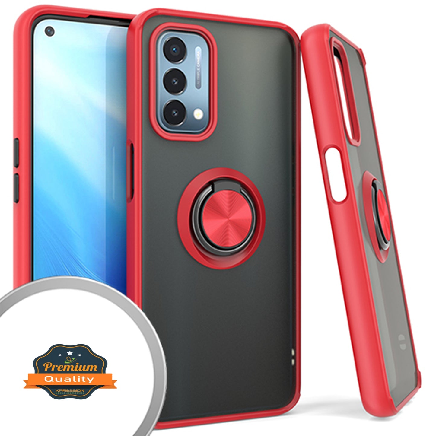 For Motorola Moto Edge+ 2022 Finger Ring Stand Holder Kickstand Hybrid Frosted Matte TPU Hard PC Frame Shockproof  Phone Case Cover