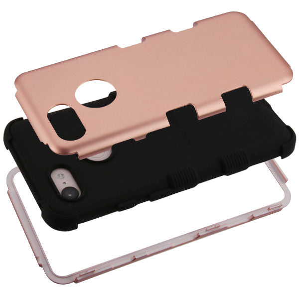 For Google Pixel 3 XL Hybrid Three Layer Hard PC Shockproof Heavy Duty TPU Rubber Anti-Drop Rose Gold Black Phone Case Cover