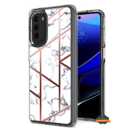 For Motorola Moto G Stylus 5G 2022 Stylish Hybrid Fashion Marble Trendy Design Hard Back Shockproof TPU Rubber Style  Phone Case Cover