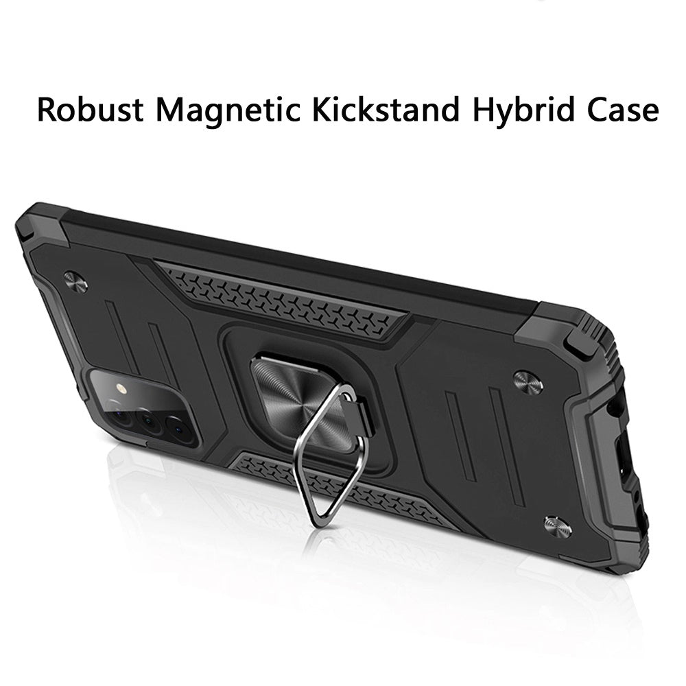 For Samsung Galaxy A13 5G Armor Hybrid with Ring Holder Kickstand Shockproof Heavy-Duty Durable Rugged Dual Layer Hard PC + TPU  Phone Case Cover