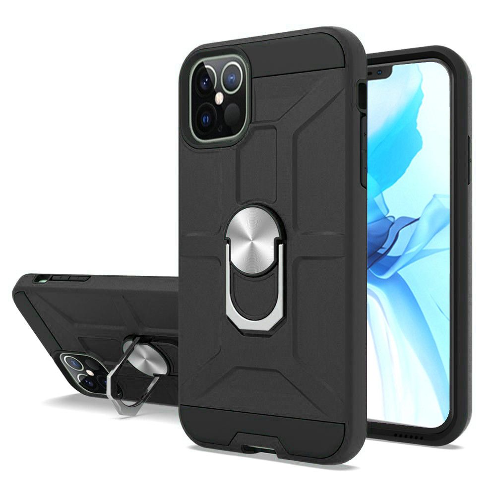 For Apple iPhone 13 (6.1") Cases with Stand Kickstand Ring Holder [360° Rotating] Armor Dual Layer Work with Magnetic Car Mount Hard  Phone Case Cover