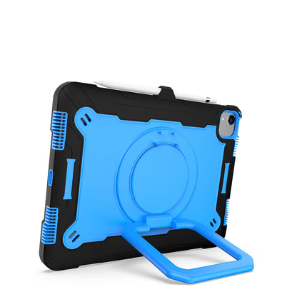 Case for Apple iPad Air 4 / iPad Air 5 / iPad Pro (11 inch) Tough Hybrid Armor 3in1 with 360 Degree Rotating Kickstand & Shoulder Strap Shockproof Black / Blue Tablet Cover